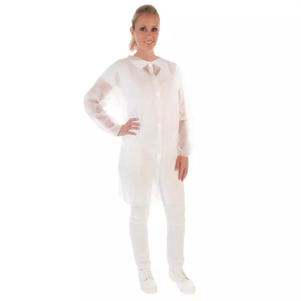 HygoNorm 274739, Eco PP Visitor Gowns with Velcro, XXXXL, White, image 1, gallery thumbnail