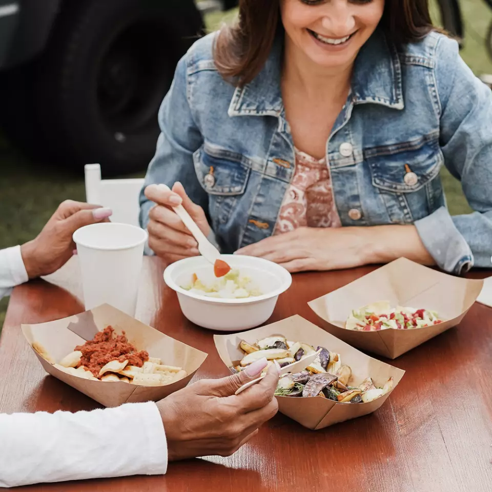 NATUREStar 417540, Tasty Organic Kraft Paper/PE Food Trays, FSC®-Mix, 400 ml, 154 x 107 x 41 mm, image 6, gallery thumbnail