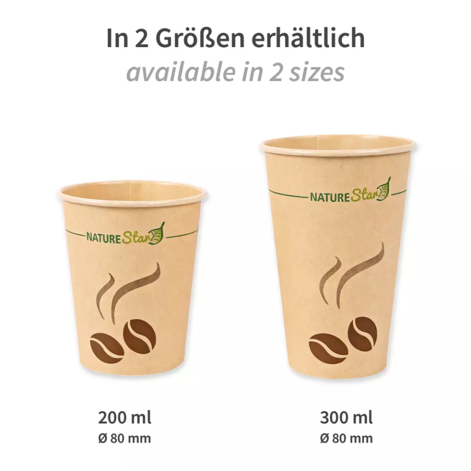 NATUREStar 406193, Mocca Organic Kraft Paper/PLA Coffee Cups, 200 ml / 8 oz, ø 80 mm, FSC®-mix, image 4, gallery thumbnail