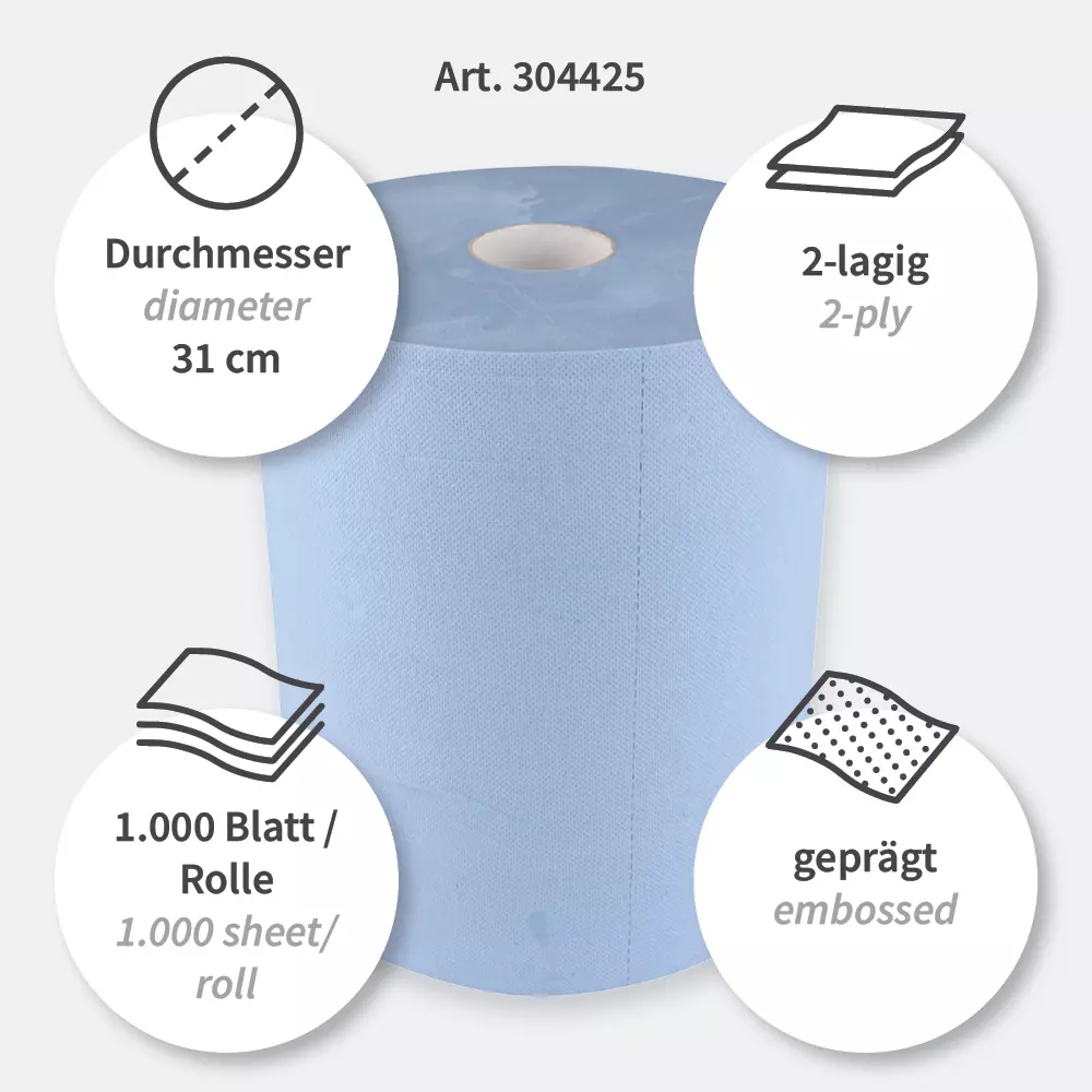 HygoClean 304425, Allfood 2-lagig Zellstoff-Mix Reinigungstücher, Blau, image 3