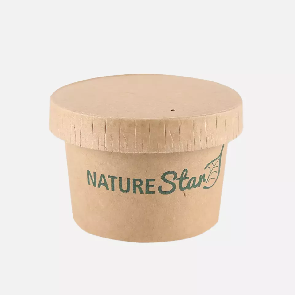 NATUREStar 417030, Organic Small Kraft Paper/PE Dip Trays, ø 61.5 mm x 40 mm, 30 ml, FSC®-mix, image 1, gallery thumbnail