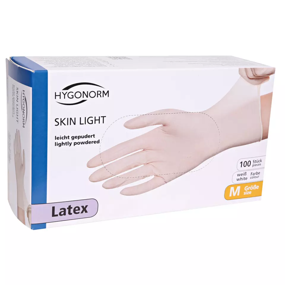 HygoNorm 26509, Skin Light Latex Gloves, Powdered, image 2, gallery thumbnail
