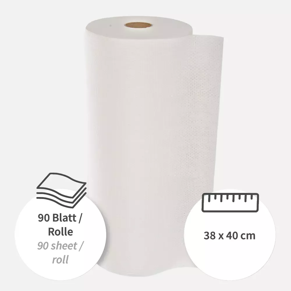 HygoClean 317608, Hygotex Viscose Cleaning Cloths, Small Roll, White, image 3