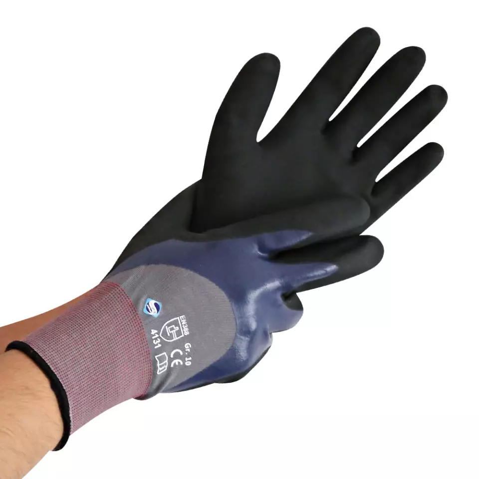 Franz Mensch 338630, Ergo Flex Double Dipped Fine Knit Gloves, Nitrile Coating, image 1, gallery thumbnail