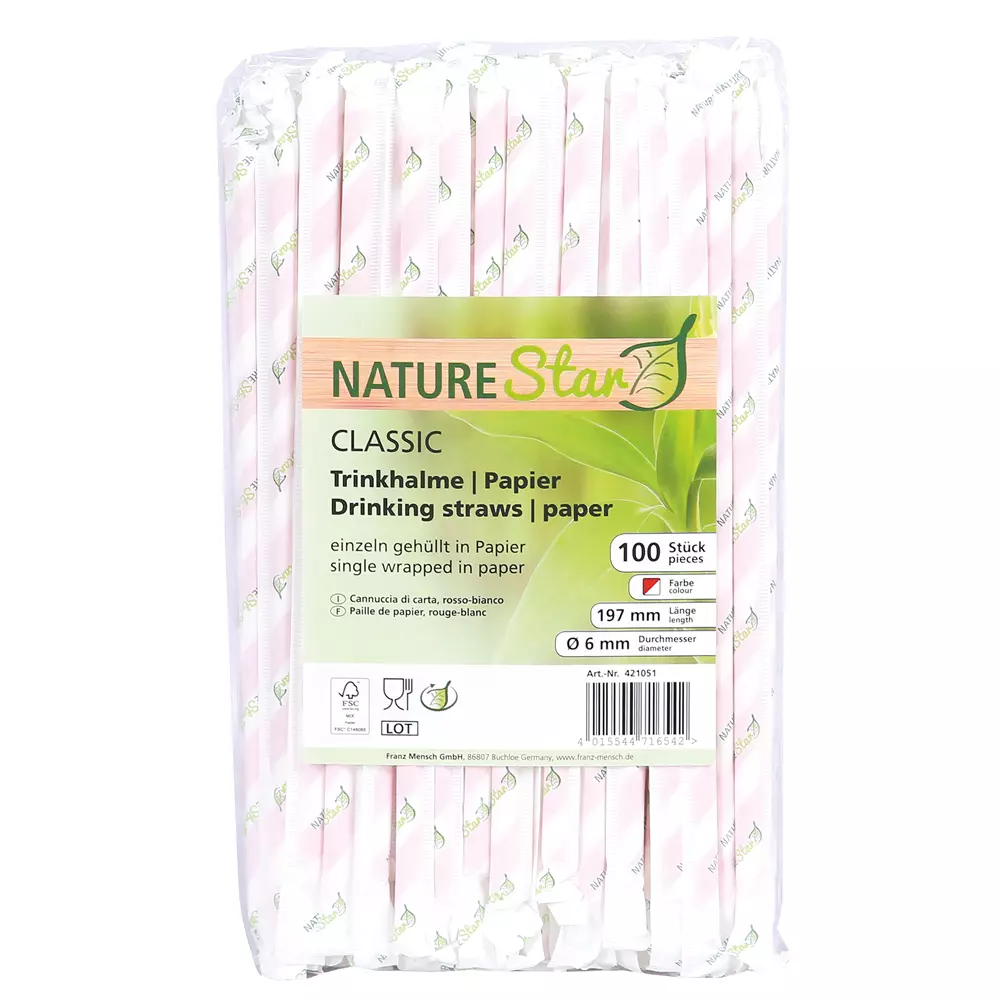NATUREStar 421051, Classic Paper Straws, Organic, FSC®-mix