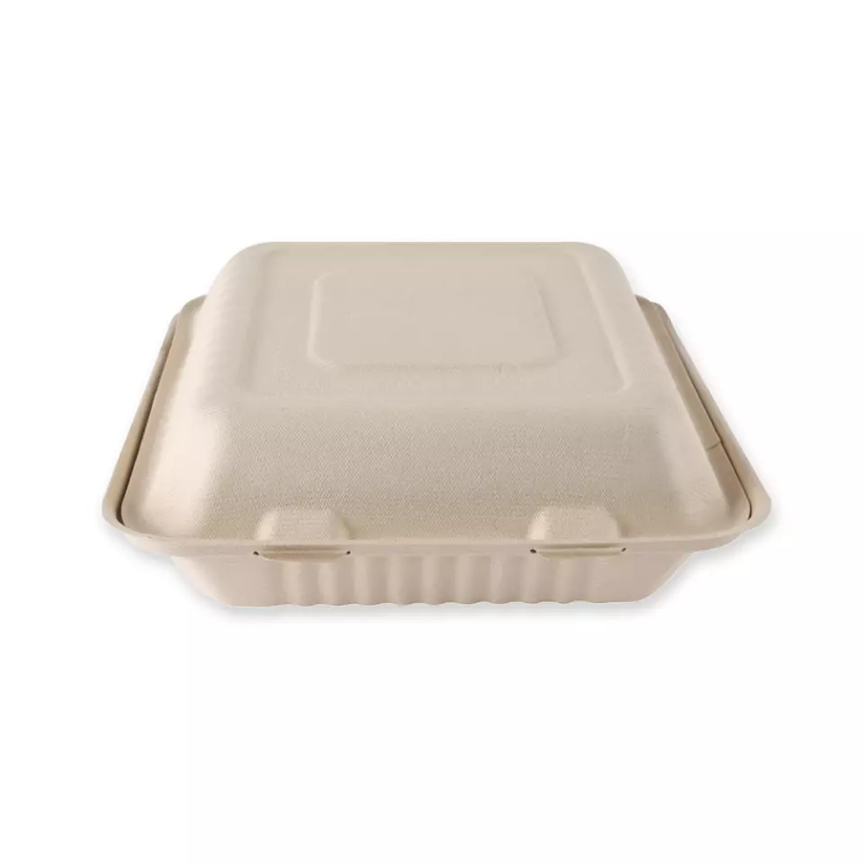 NATUREStar 412245, Organic Bagasse Menu Boxes with Hinged Lid, image 3, gallery thumbnail