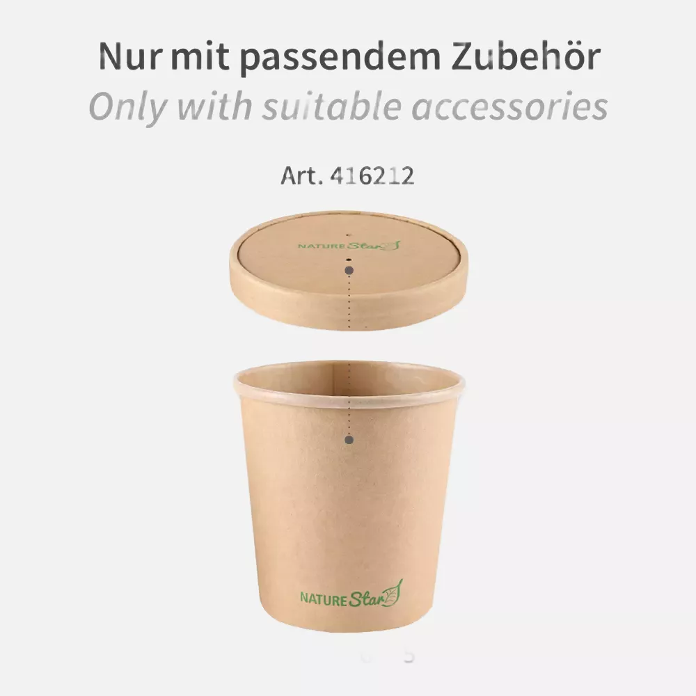 NATUREStar 416212, Minestrone Kraft Paper/PLA Soup Cup Lids, ø 116 mm, Organic, image 3
