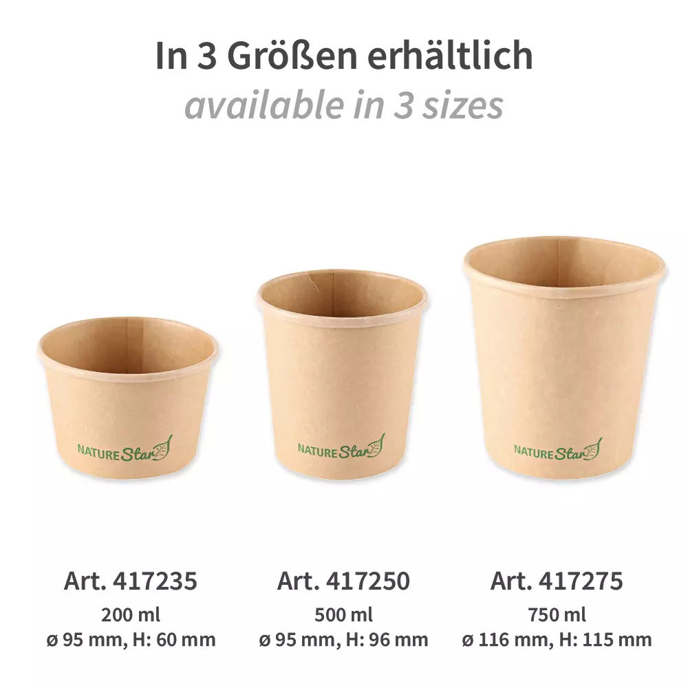 NATUREStar 417235, Minestrone Kraft Paper/PE Soup Cups, 200 ml, ø 97 mm, 60 mm, FSC®-mix, image 9