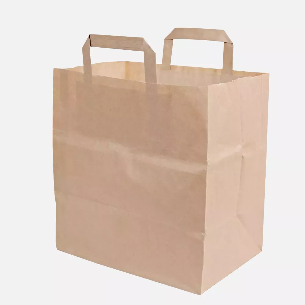 NATUREStar 35565, Organic Kraft Carrier Bags, 180 + 80 x 220 mm, Brown, 70 g/m², image 1
