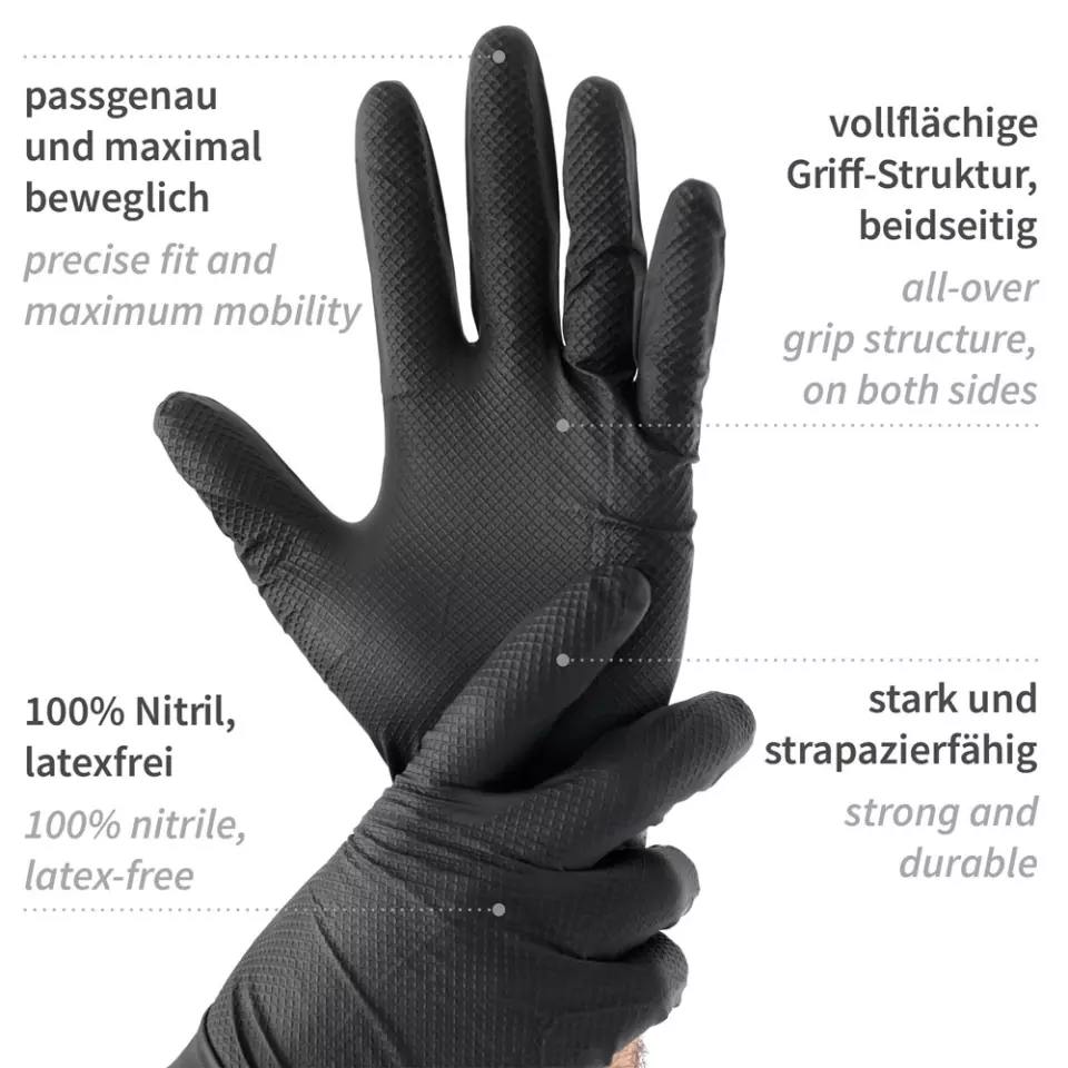 HygoStar 270808, Power Grip Powder-Free Nitrile Gloves, image 3, gallery thumbnail
