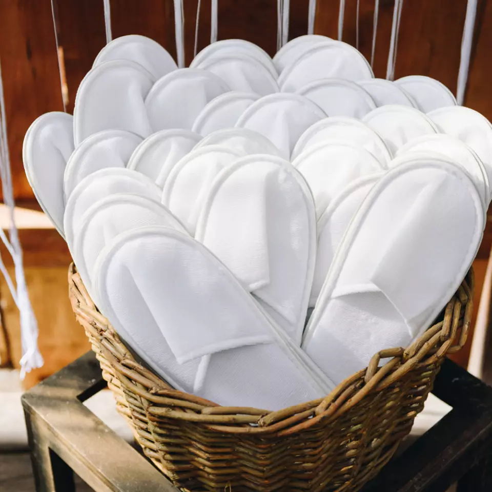 Hygostar 5556, Waffle Closed Cotton Slippers, White, image 6, gallery thumbnail