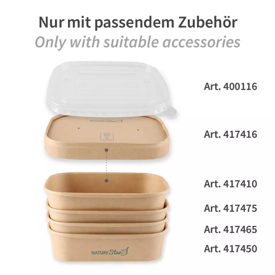 NATUREStar 417410, FSC®-mix Organic Takeaway Trays, Kraft Paper/PE, 172 x 120 x 75 mm, 1000 ml, image 6, gallery thumbnail