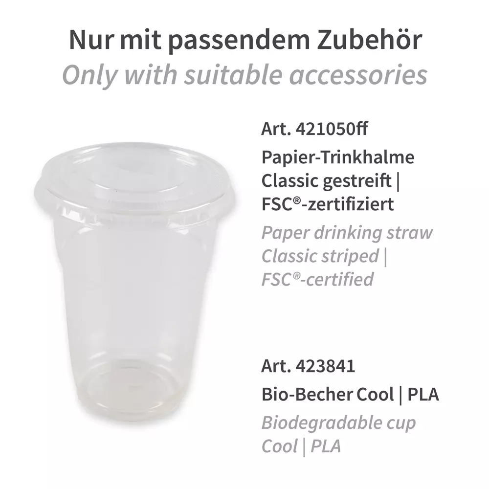 Franz Mensch 423867, PLA Flat Lids, ø 85 mm, for Cold Beverages Cups with Straw Slot, image 2