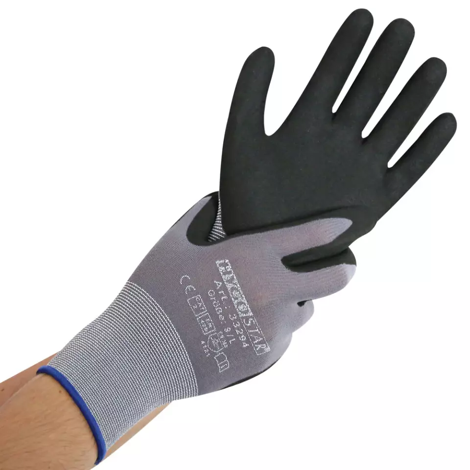 HygoStar 33293, Ergo Flex Fine Knit Nitrile-PU Gloves, image 1, gallery thumbnail