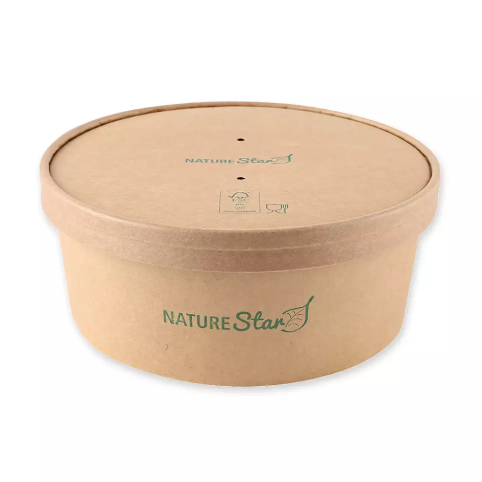 NATUREStar 417118, Caesar Organic Salad Bowl Lids, Kraft Paper/PE, FSC®-mix, ø 185 mm, image 5, gallery thumbnail
