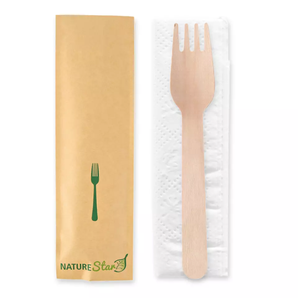 NATUREStar 388601, Organic Wood Cutlery Sets, Fork, FSC® 100%, image 1, gallery thumbnail