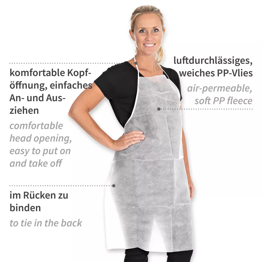 HygoStar 2018, Disposable PP Aprons, 90 x 70 cm, White, image 5