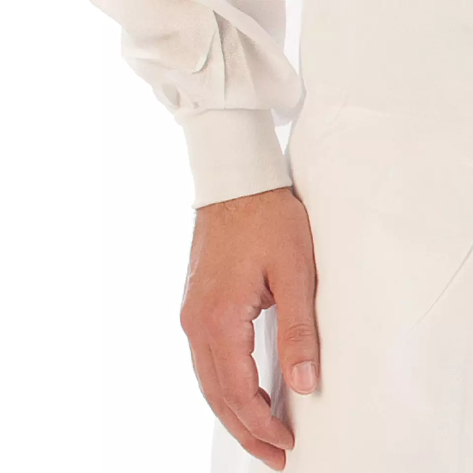 Hygostar 27401, SMS Zipper Visitor Gowns, XL, White, image 3, gallery thumbnail