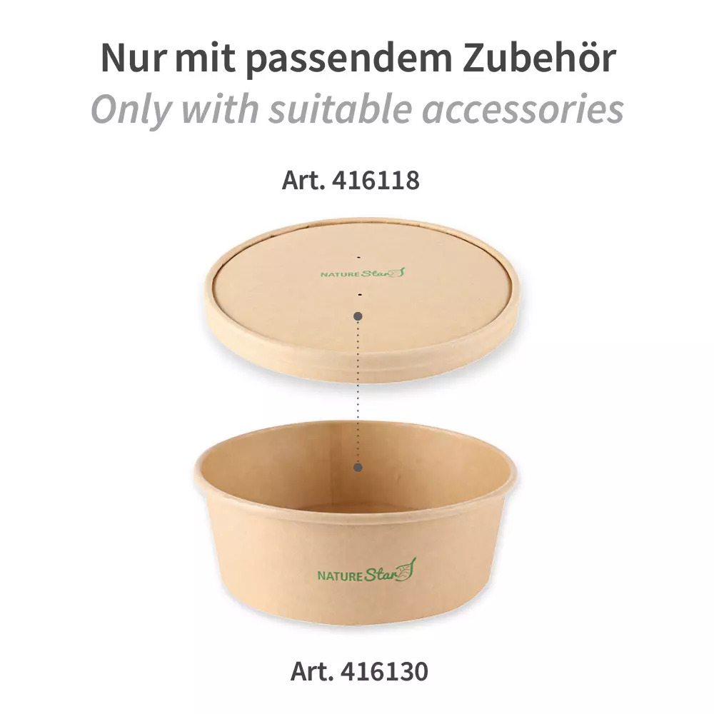 NATUREStar 416118, Caesar Organic Lids, ø 185 mm, Kraft Paper/PLA, image 3