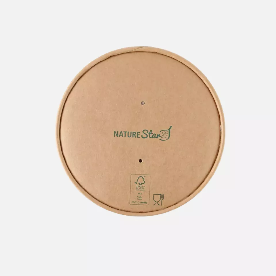 NATUREStar 417115, Caesar Organic Lids, ø 150 mm, kraft paper/PE, FSC®-mix, image 1, gallery thumbnail