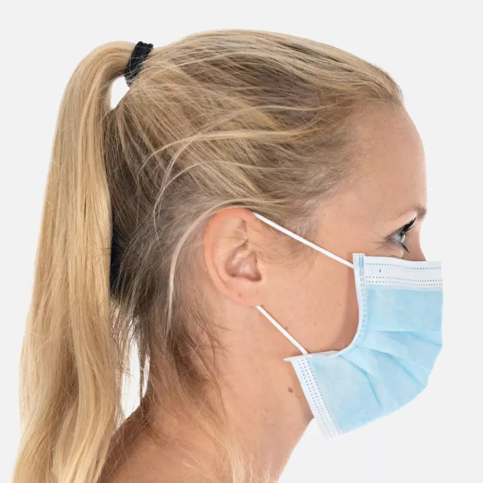 HygoStar 29146P, Civil Use 3-Ply PP Face Masks, Economy Pack, Blue, image 3, gallery thumbnail