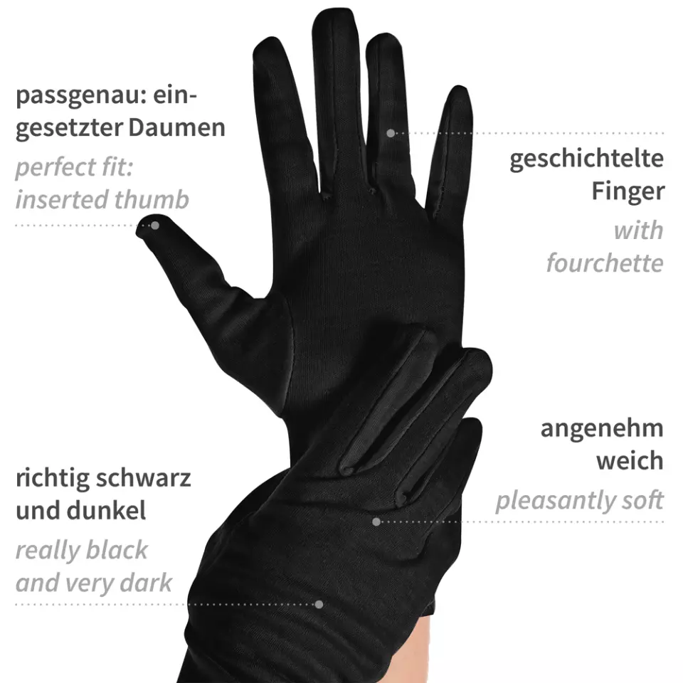 HygoStar 27118, Nero Cotton Gloves, image 3, gallery thumbnail