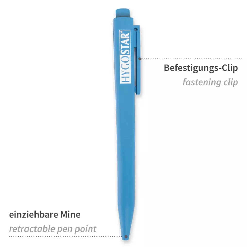 HygoStar 85563, Retractible Detectable Plastic Pen Clip, Blue, image 3, gallery thumbnail