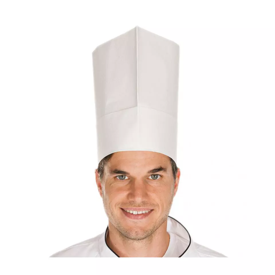 HygoStar 0991, Variable Special Crepe Paper Chef's Hats, 22 cm, White, image 1, gallery thumbnail