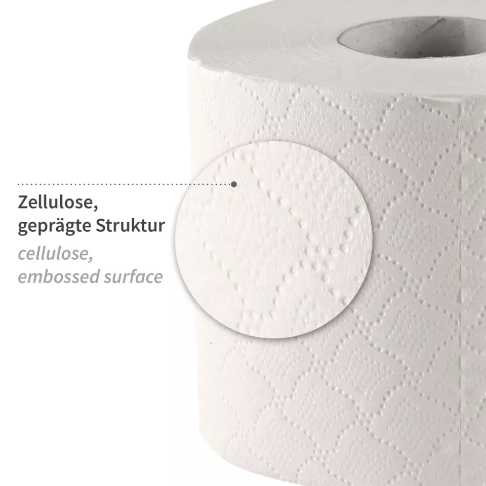 HygoClean 30425, 3-Ply Cellulose Toilet Paper, Small Roll, White, image 2, gallery thumbnail