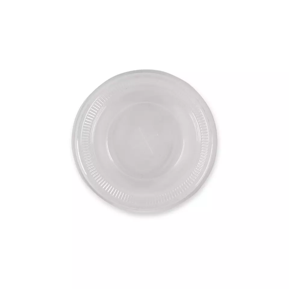 Franz Mensch 423867, PLA Flat Lids, ø 85 mm, for Cold Beverages Cups with Straw Slot, image 1, gallery thumbnail