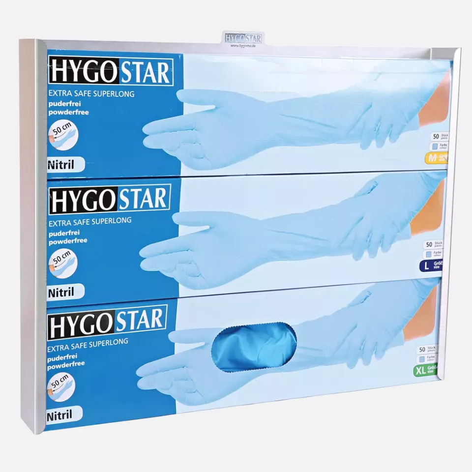 HygoStar 889374, Extra Safe Superlong Glove Dispenser, Stainless Steel, image 2, gallery thumbnail