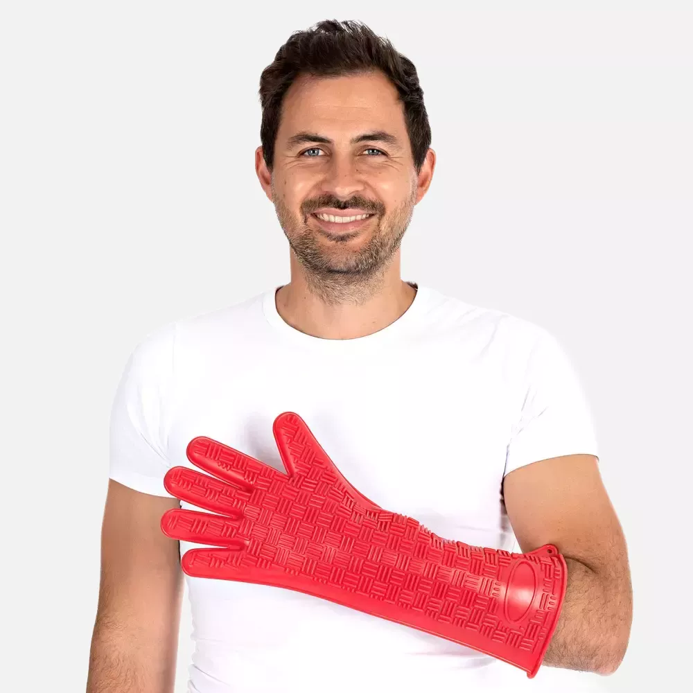 HygoStar 33217, Heatblocker Silicone Oven Gloves, 43 cm, Red, image 2
