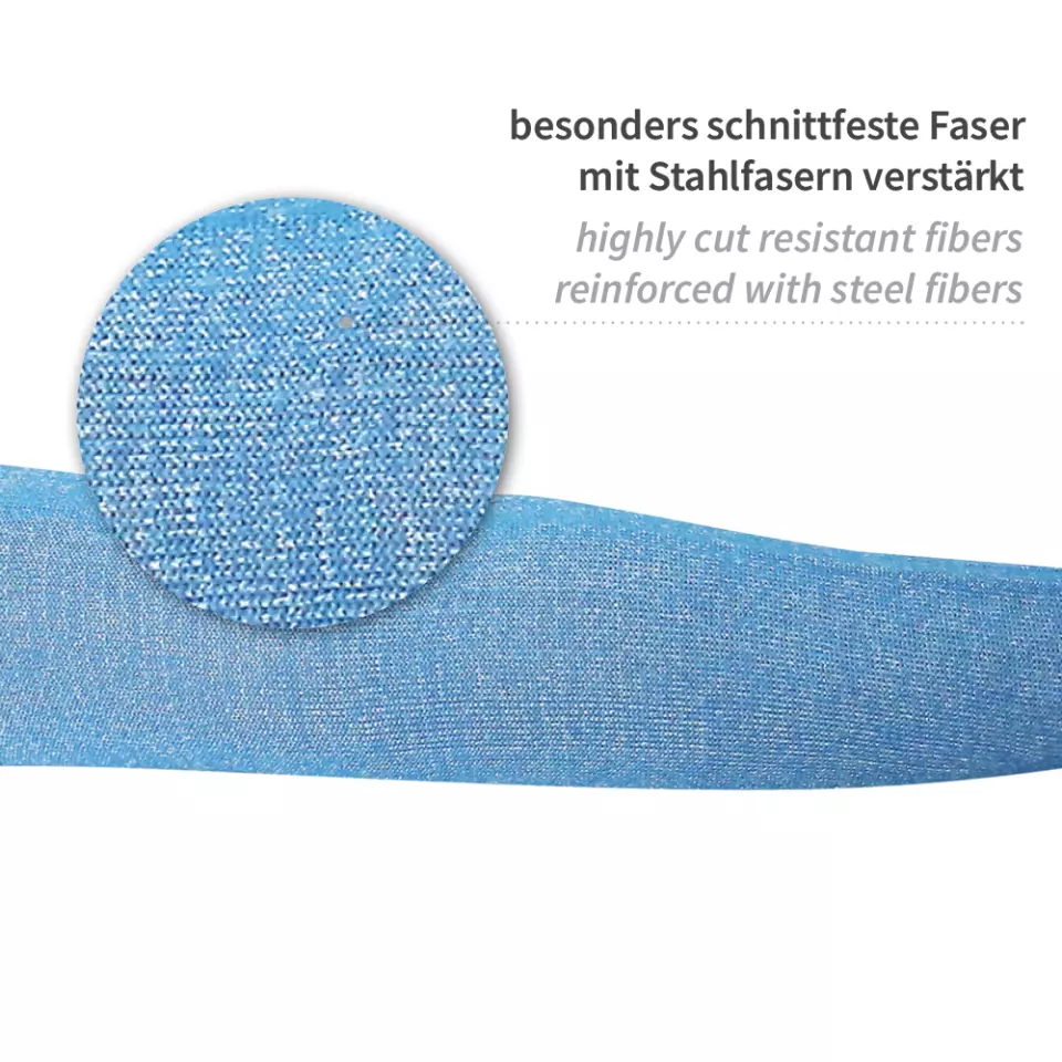 HygoStar 336806, Schnittschutz Allfood Edelstahlfaser-Schutzärmel, Blau, image 2, gallery thumbnail