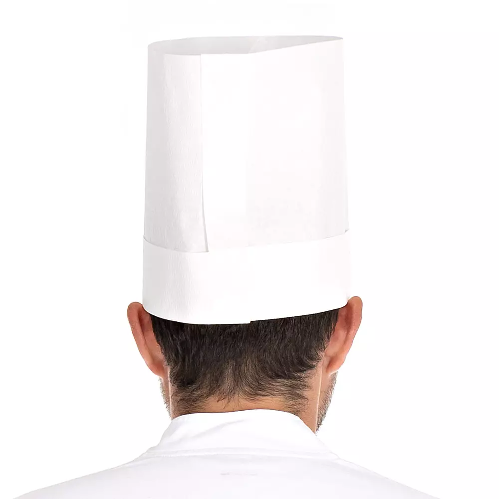 HygoStar 0990, Variable Exposed Special Crepe Paper Chef's Hats, 22 cm, White, image 3