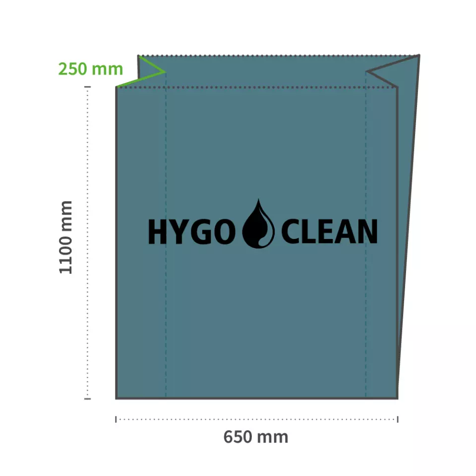 HygoClean 32446, LDPE Waste Bags, 160 l, Blue, Roll, image 4, gallery thumbnail