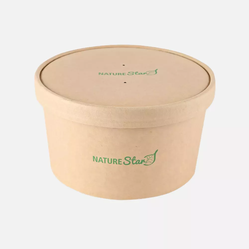 NATUREStar 416100, Caesar Organic Kraft Paper/PLA Salad Bowls, 1000 ml, Ø 150 mm, image 4