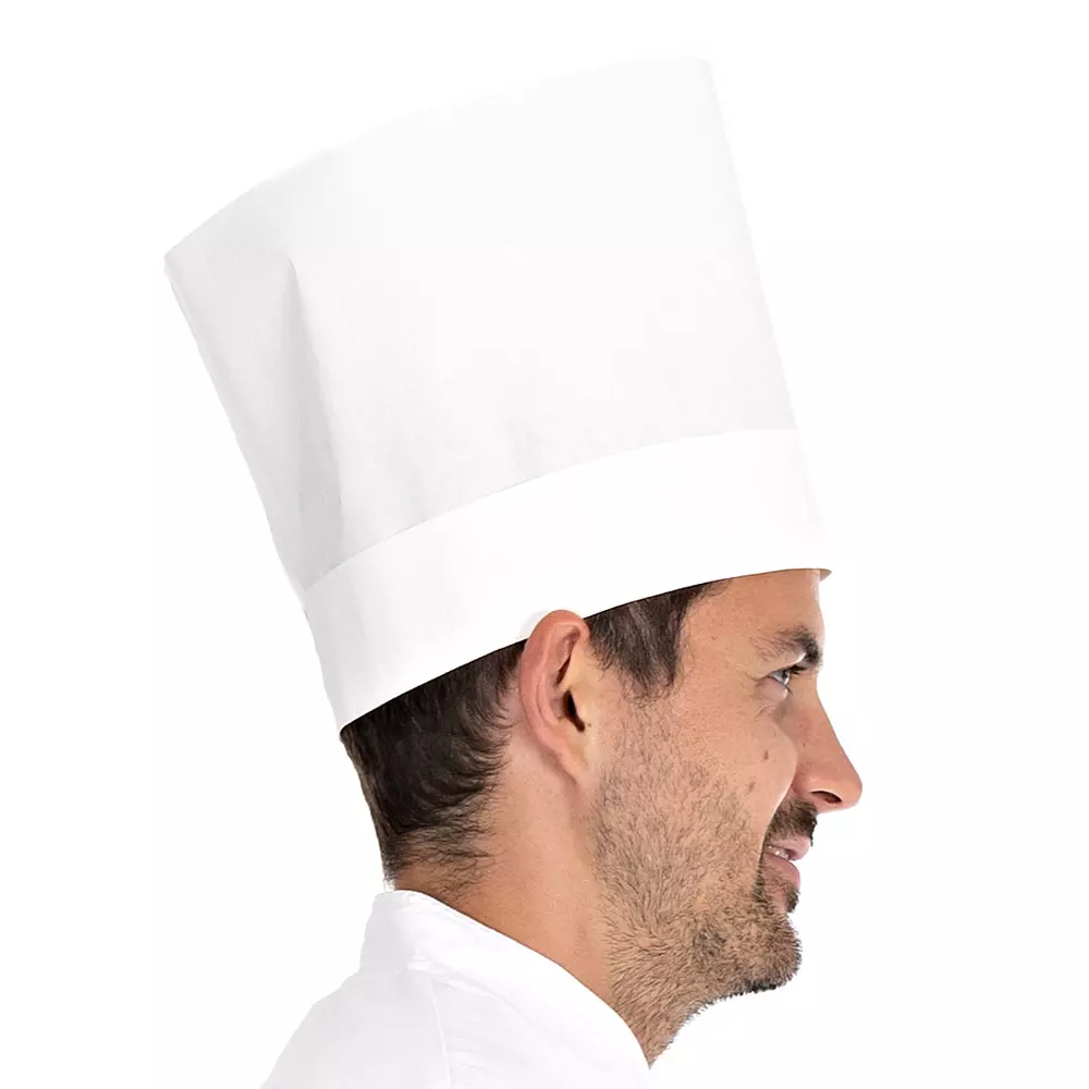 HygoStar 0990, Variable Exposed Special Crepe Paper Chef's Hats, 22 cm, White, image 2