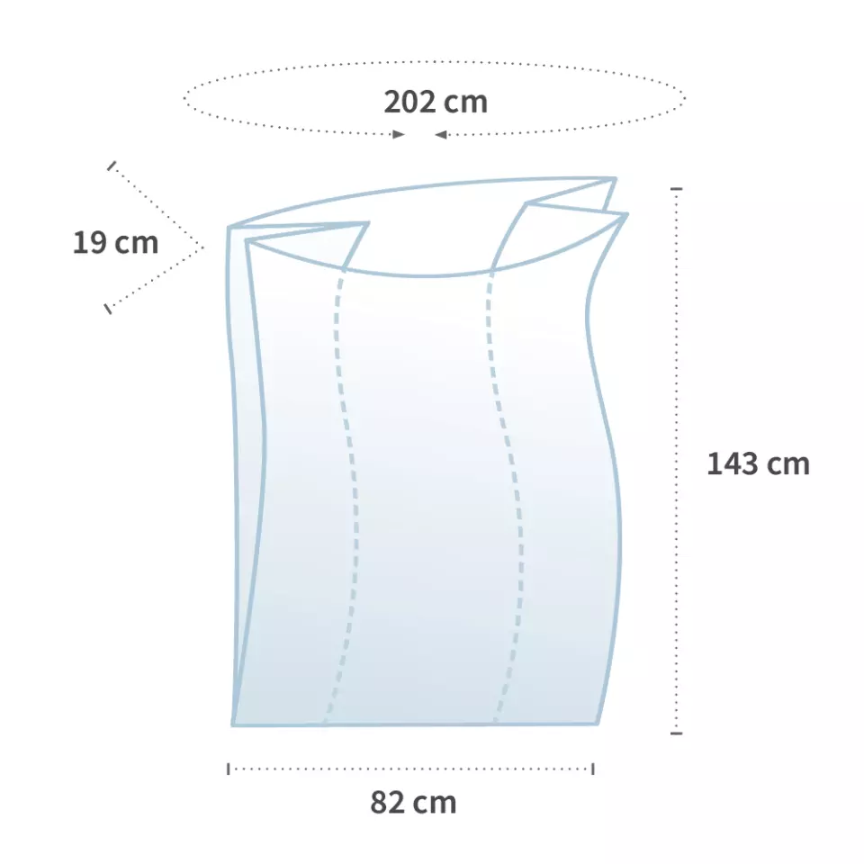 Hygostar 52236, LDPE Large Volume Waste Bags, 1430 x 820 mm, Blue, image 3, gallery thumbnail