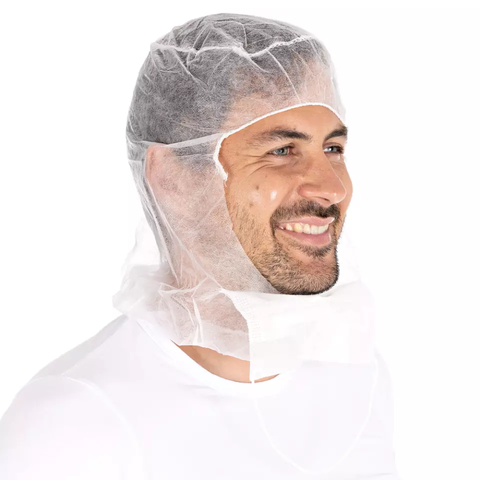 HygoNorm 132019, Astro Eco Caps with 2-Ply Face Mask, PP, White, image 1, gallery thumbnail