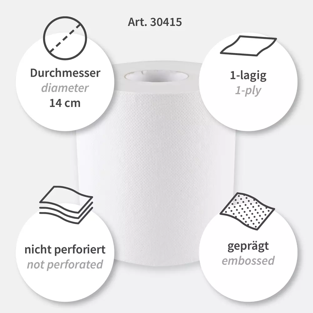 HygoClean 30415, Recycling-Papierhandtuchrollen mit Innenabrollung, 1-lagig, Weiß, image 3