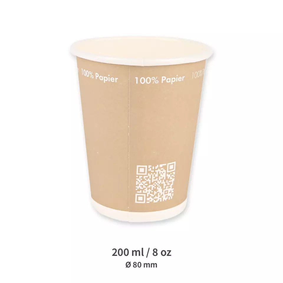 NATUREStar 403083, Bio-Papier Kaffeebecher, 200 ml / 8 oz, ø 80 mm, image 3, gallery thumbnail