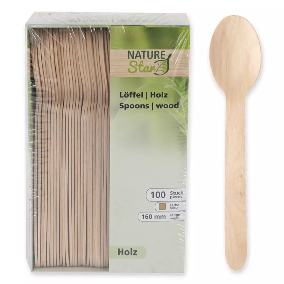NATUREStar 38857, Organic Wood Spoons, 160 mm, Dispenser Box, image 9, gallery thumbnail