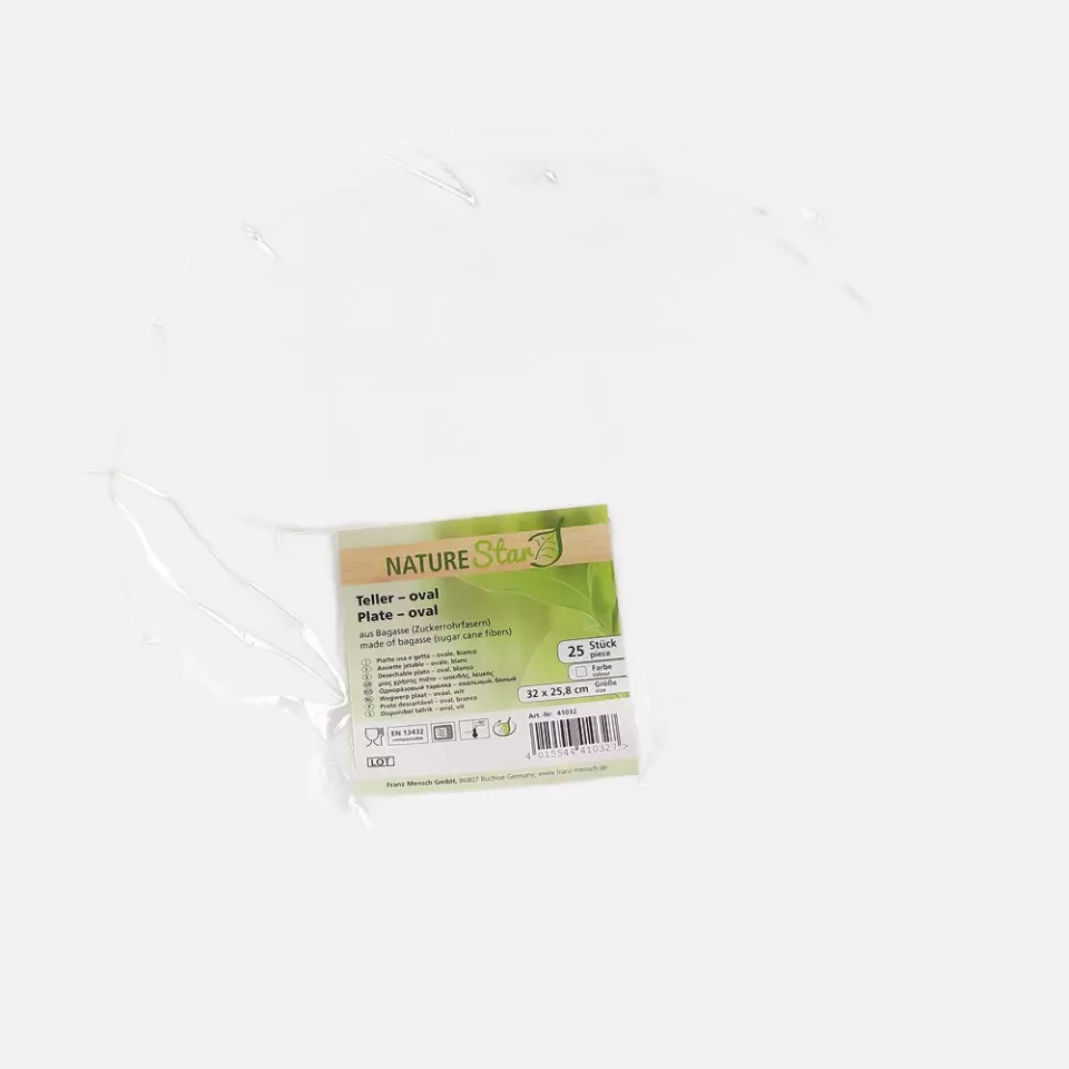 NATUREStar 41032, Organic Bagasse Plates, 320 x 258 mm, Oval, image 4, gallery thumbnail