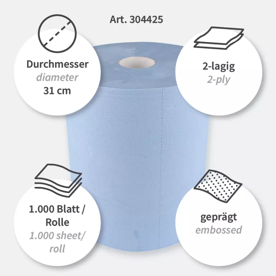 HygoClean 304425, Allfood 2-lagig Zellstoff-Mix Reinigungstücher, Blau, image 3, gallery thumbnail