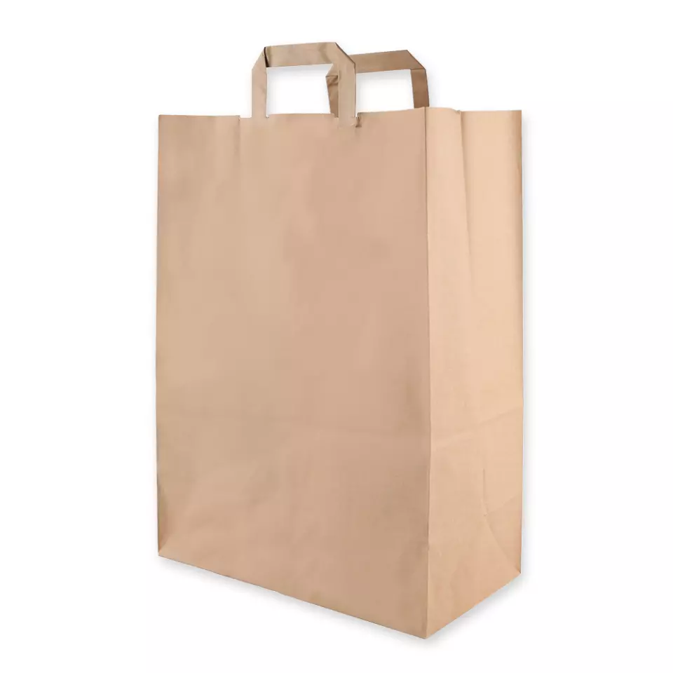 NATUREStar 35564, Kraft Organic Paper Carrier Bags, 320 + 170 x 440 mm, Brown, image 1, gallery thumbnail