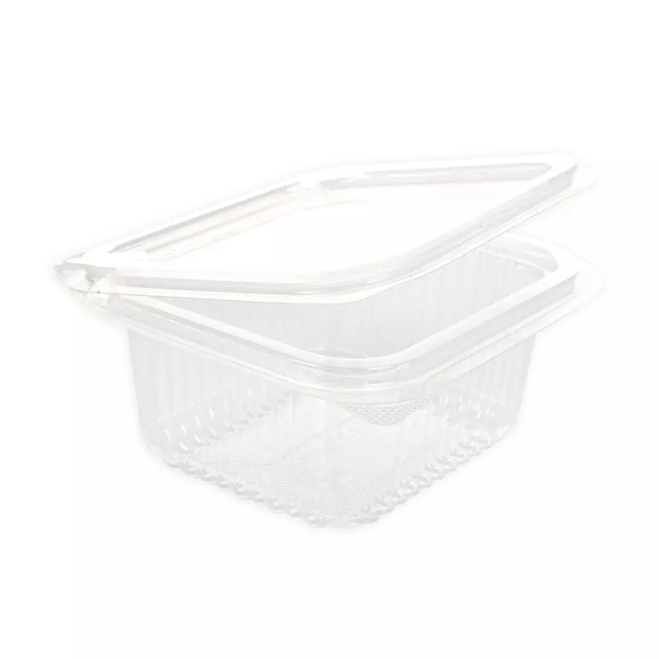 Franz Mensch 423901, PLA Deli & Salad Bowls, 370 ml, Organic, Rectangular, with Hinged Lid, image 1, gallery thumbnail