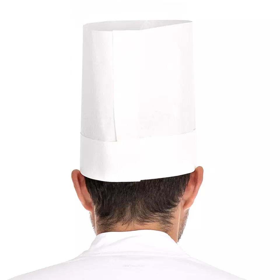 HygoStar 0990, Variable Exposed Special Crepe Paper Chef's Hats, 22 cm, White, image 3, gallery thumbnail