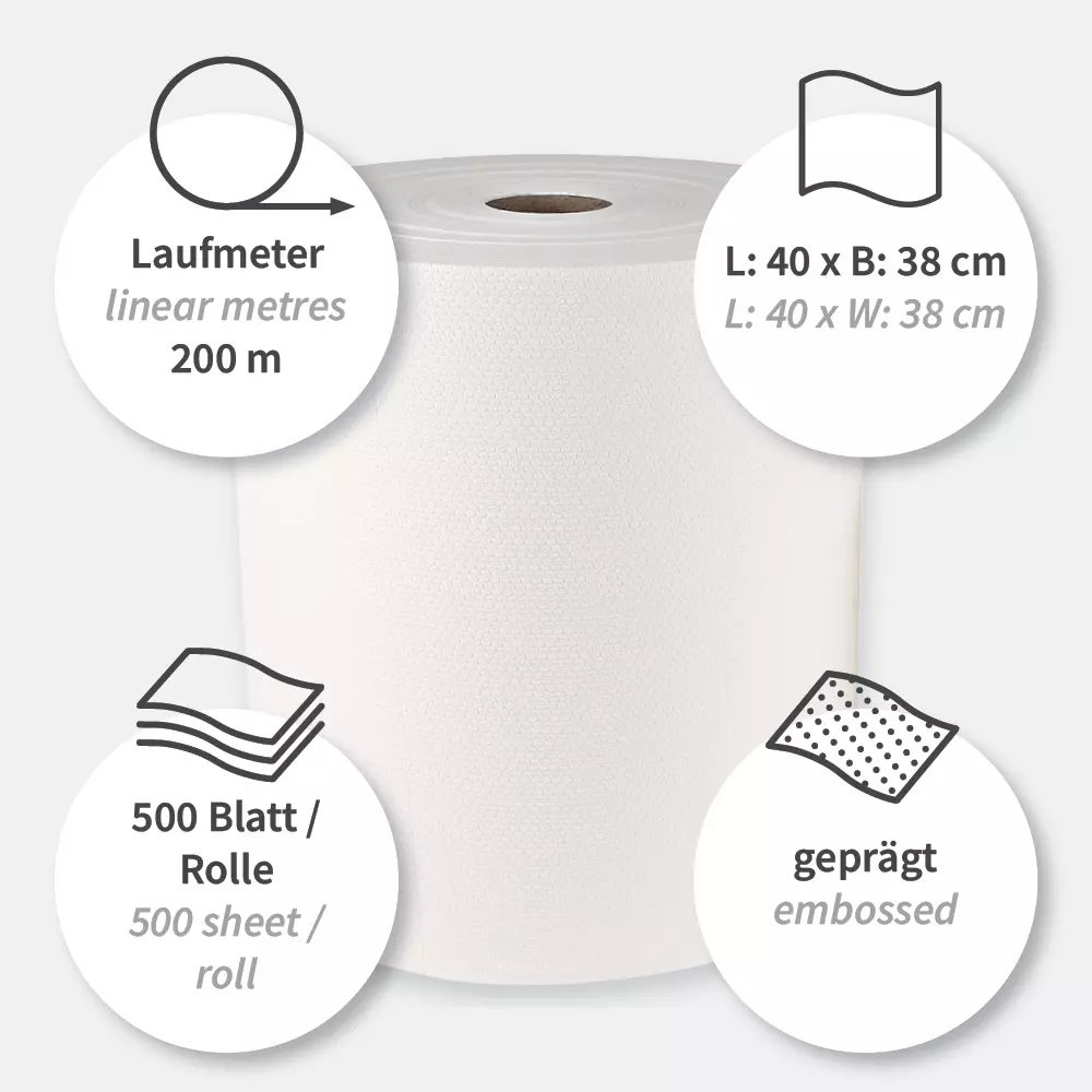 HygoClean 317410, Premium Airlaid Wiping Cloths, Roll, White, image 3