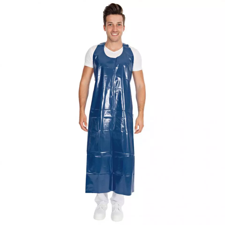 HygoStar 235162, Disposable Detectable LDPE Aprons, 140 x 75 cm, Blue, image 1, gallery thumbnail