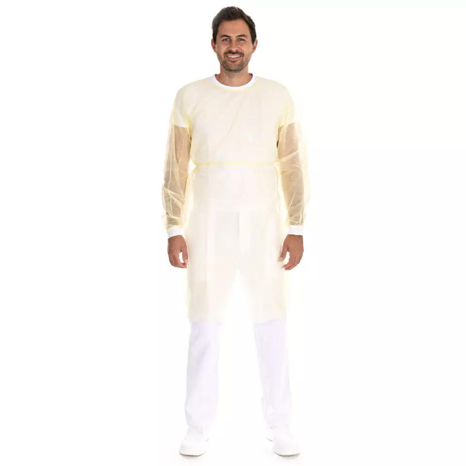 HygoNorm 277188, Eco PP Gowns, Knitted Cuffs, L, Yellow, image 1, gallery thumbnail